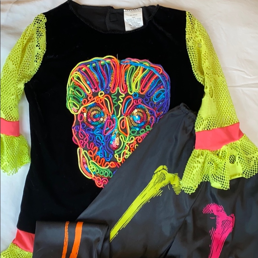 ☠️Neon Velvet Skeleton Costume☠️